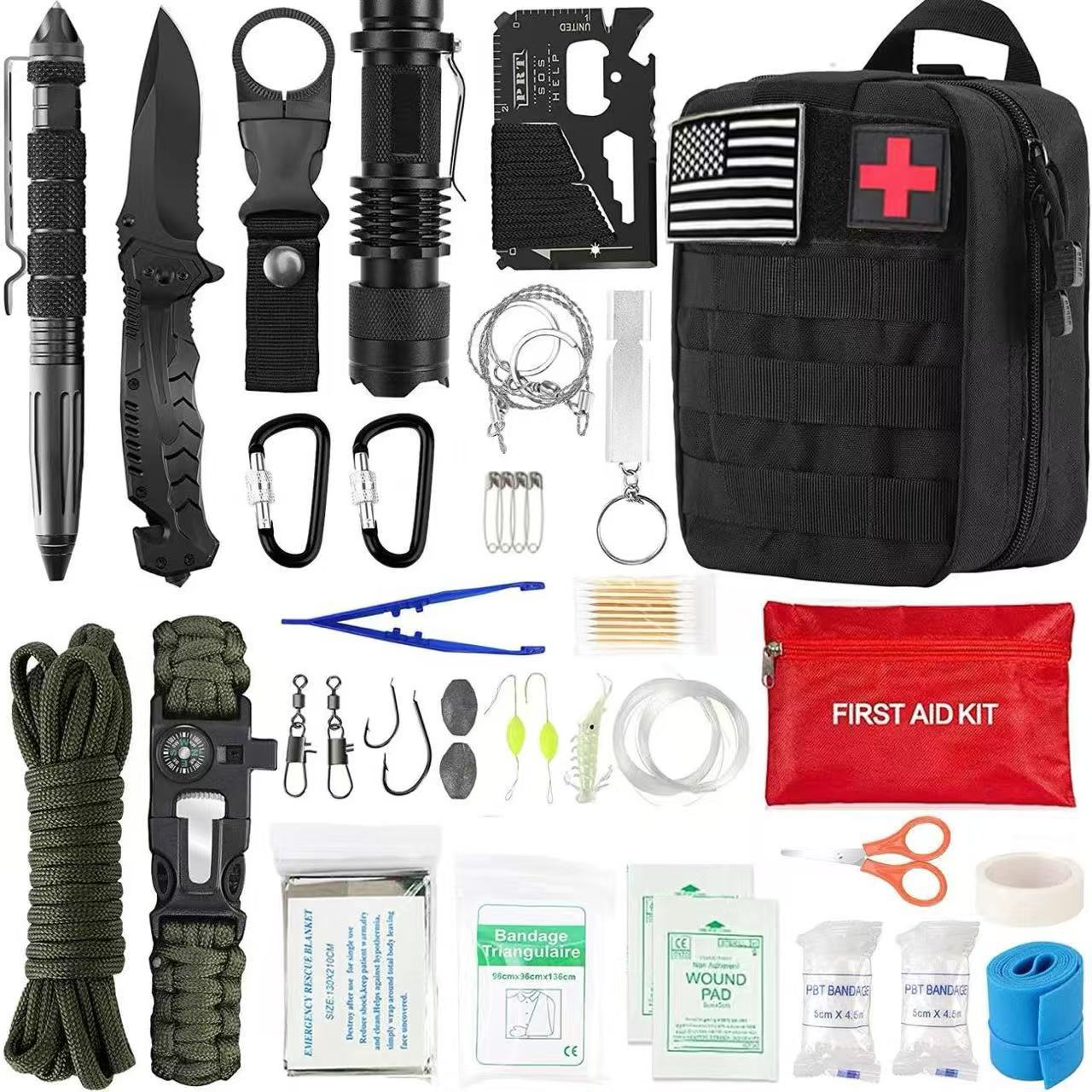 Outdoor Survival Tactical Bag with First Aid Tools